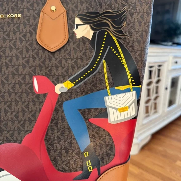 Michael Kors Eva Large Jet Set Girls Tote Bag~Matching Wallet~Beautiful - Picture 3 of 14